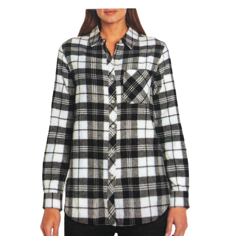 GAP Women's Long Sleeve Button Down Relaxed Fit Flannel‎ Shirt SM NWT